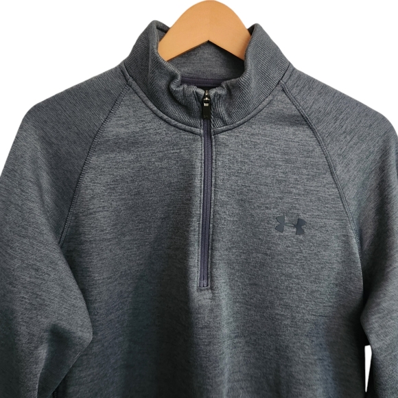 Under Armour Storm 1/4 Zip Sweater Mens Large Gray Fleece Cold Gear Sweatshirt - Picture 3 of 8